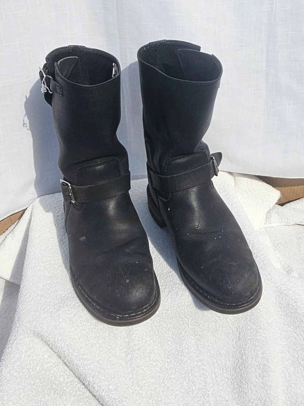 Work America Black Leather Comfort Boots For M US Sz 10 E2 Perfect For Outdoors